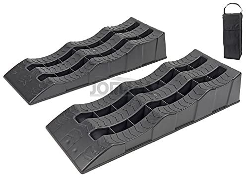JOMAFA Par De Rampas Elevadoras Con Funda Transporte, Hasta 3000 Kg Rampas de servicio para automóviles Rampas de acceso Negro