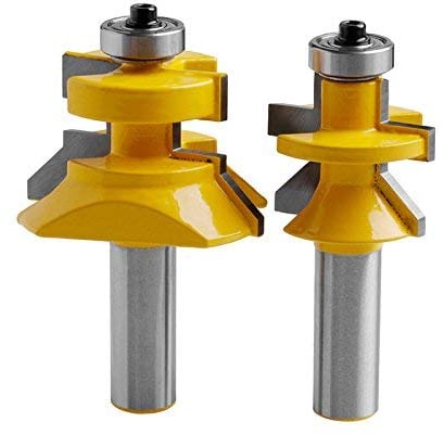 RB12 2pcs 0.5 Inch Matched Tongue and Groove V Notch Router Bits Woodworking Chisel Cutter Tool Tools