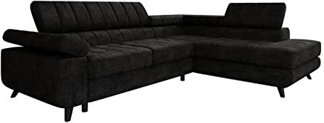Ecksofa Kaspro Premium, Eckcouch mit Schlaffunktion und Bettkasten, Polstersofa, L-Form Sofa, Couch, Wohnlandschaft, Polstergarnitur, Bettsofa, Polsterecke (MIU 2056, Seite: Rechts)