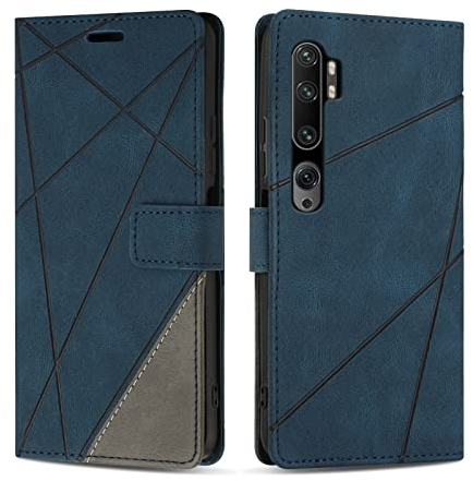 SONWO Hülle für Xiaomi Mi Note 10 Pro/Xiaomi Mi Note 10, Premium PU Leder Handyhülle Flip Case Wallet Silikon Schutzhülle Klapphülle für Xiaomi Mi Note 10 Pro/Xiaomi Mi Note 10, Blau