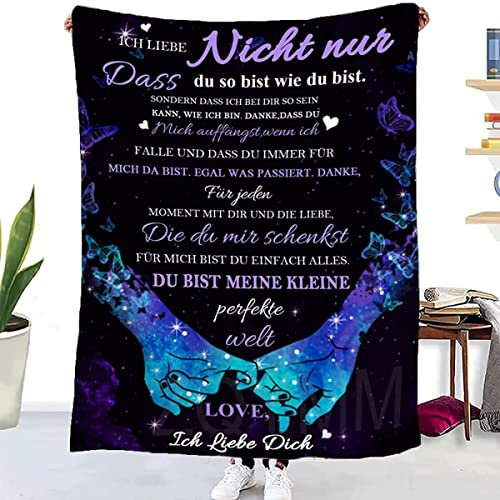 ACCZ Personalisierte Decke Geschenke für Ehefrau, Kuscheldecke Flauschige Frauen,Hochzeitstag Valentinstag Idee Jahrestag Geschenk für Sie, Geburtstag für Frauen, Ehefrau, Paare