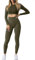 JN JANPRINT 2 Piece Gym Sets for Women Long Sleeve Crop Top High Waist Jumpsuit Seamless Outfits Sets Yoga Active Clothes Sportswear Set