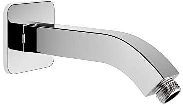 HarJue Shower Arm with Flange and Teflon Tape, Wall Mounted Square Shower Pipe 304 Stainless Steel Extension Arm for Fixed Shower Head & Handheld Shower (6 Inch, Chrome)