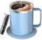 Zhenglu Heated Coffee Mug USB-Powered 304 Stainless Steel 12oz - 10-Hour Auto Shut-Off, Double-Wall Insulated Heating Mug for Hot Beverages, Coffee & Tea,Keeps Drinks 131°F-149°F (Cerulean)