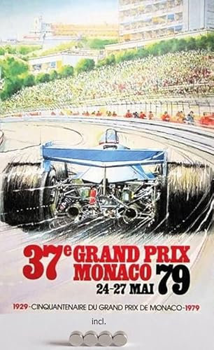 Metall Schild 20x30cm mit 4 Magneten Monte Carlo Grand Prix 1979 Blechschild