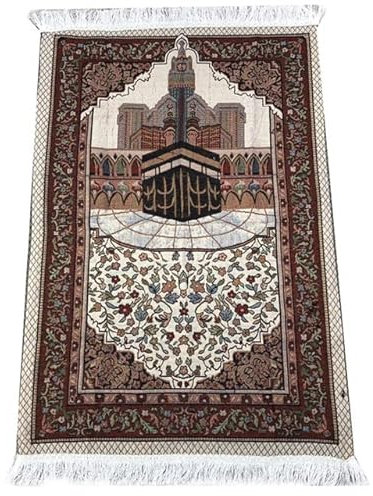 YUWEN Muslimische Teppichdecke Gebetsteppich Tapete mit Quaste Islamische Matte Qibla Decke Tragbare Stickerei Heimtextilien 70x110cm