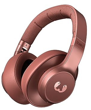 Fresh 'n Rebel Clam 2, Kabelloser Bluetooth-Kopfhörer Over-Ear, 80 Stunden Wiedergabezeit, mit Mikrofon, faltbar, Ambient-Sound-Modus, Schnellladefunktion, Audioeingang, Veganes Leder (Safari Red)