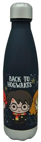 Harry Potter - Borraccia in plastica morbida al tatto, 650 ml, 100% priva di tossine e BPA, a prova di perdite, per lo sport, per la scuola e i bambini, riutilizzabile, multiuso, dimensioni 26,5 cm