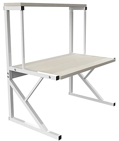 HUOLE Étagère Stable en Bois pour Four à Micro-Ondes avec Crochets, Support de Four, Grille à rôtir, étagère de Plan de Travail pour Micro-Ondes, étagère de Rangement -Z-Nouilles Aux Noix Noires