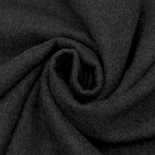 STOFFKONTOR Mantelstoff universal - Meterware, Farbe Dunkel-Grau - Öko-Tex Standard 100 - zum Nähen von Bekleidung und Homeaccessoires