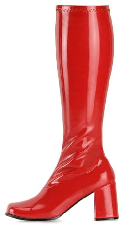 Schmalschaft Stiefel Stretchlack - rot - Schuhgröße: 41