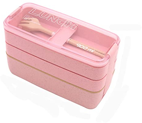 TEmkin Lonchera de 3 niveles apta para microondas Almacene, transporte y disfrute de comidas frescas