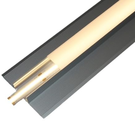 Alupona 8x 1m LED-Trockenbauprofil Pleni Aluminium-Unterputzprofil für 12,5 mm Gipskarton, für LED-Streifen bis 20 mm, flächenbündiger Einbau in Decken und Wände, inkl. opaler Abdeckung