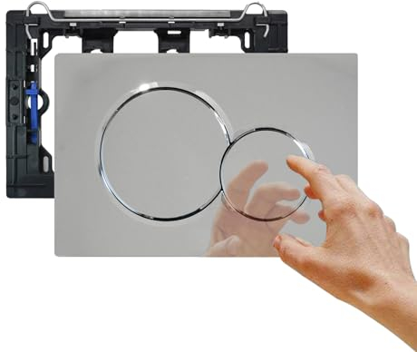 Empyreal Actuator Plate Push Plate Toilet Cistern Replacement Parts Old Model Compatible with Geberit Sigma01 Actuator Plate 115770115 2-Flush 1 Piece (Chrome-Plated Shiny).