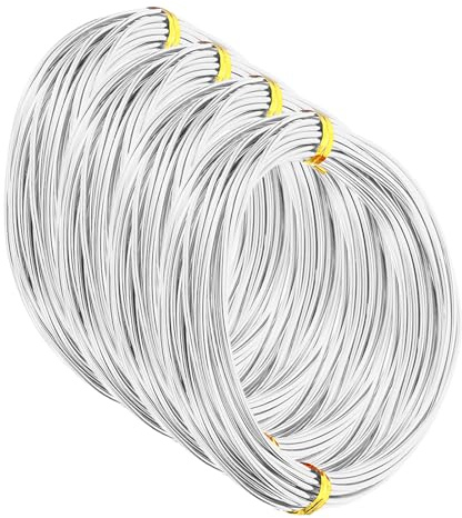 PATIKIL Aluminum Craft Wire, 10m/32.8ft, 1.5mm/14 Gauge, 4pcs, Silver Tone