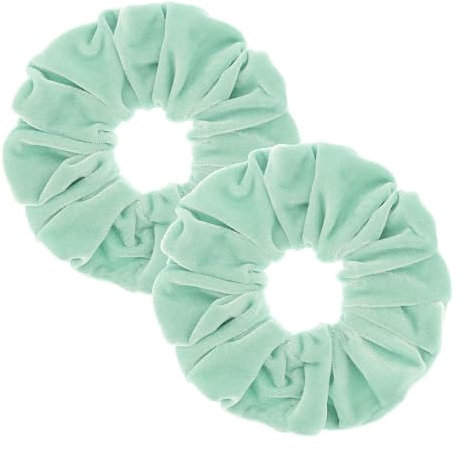 2 Stück große Frauen Haargummis Samt Haar Scrunchies Gummibänder Bunte Elastischer Haarbänder für Mädchen Damen Haarschmuck (Mintgrün)