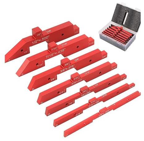7-teilige Router-Tisch-Setup-Stangen, verstellbare Holzbearbeitungs-Höhenlehre, Aluminium-Präzisions-Setup-Blöcke, Schreiner-Messwerkzeuge für Router-Tischsägen-Zubehör