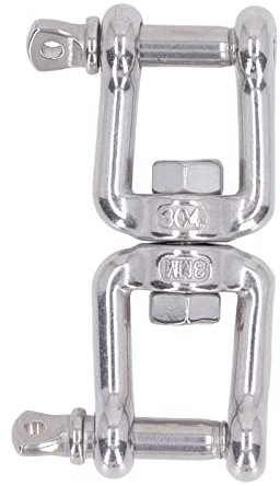 Double Manille Pivotante, Manille à Double Mâchoire en Acier Inoxydable 304, Connecteur D'ancrage à Mâchoire Universel Antirouille pour Connexion de Levage de Matériel (8MM)