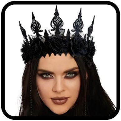 Fashband Gothic Blume Kopfschmuck Halloween Vintage Krone Stirnband Floral Cosplay Haarbänder Haarschmuck für Frauen