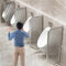 HAILMGAY Glas-Urinal-Trennwand, Herren-Urinal-Sichtschutz, Wandmontierte Urinal-Schallwand, Toiletten-Trennwände, Öffentliche Toilette (Silber),2Pcs