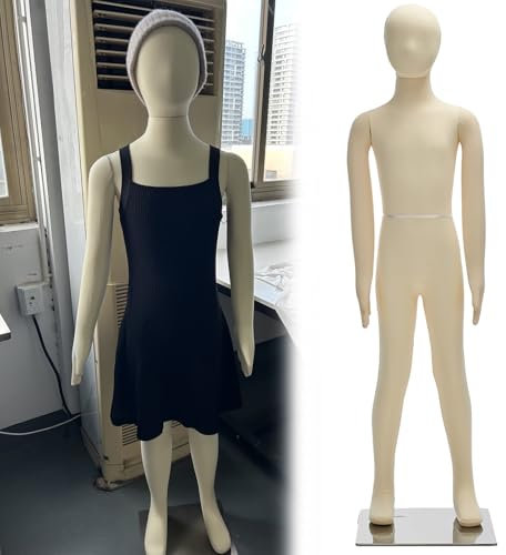 Schaufensterpuppe Schaufensterpuppe Für Kinder, Schaumstoff, Flexibler Ganzkörper, Unisex-Schaufensterpuppe Für Mädchen Und Jungen, 1–4, 5–6, 7–10, 10–12, 12–14 Jahre Alt, Bewegliche, Realistische(Age