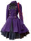 AnnSemo Womens Lolita Gothic Dress Vintage Bow Ruffle Steampunk Dress Long Sleeve Mini High Waist Short Y2K Renaissance Halloween Costumes Cosplay Purple