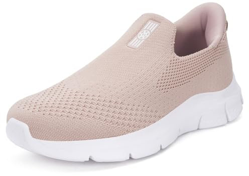 Sneaker Slip Ins Donna Scarpe da Camminata Ginnastica Corsa Sportive Passeggio Knit Comodo Rosa 39