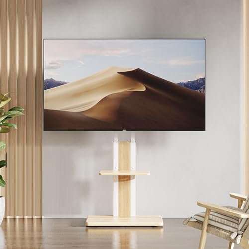 CUSTYLES Mobile Portatile Free-Standing da 32-75 Pollici, Porta TV Universale con Ruote A Scomparsa, Mobili da Salotto Moderni per Televisori(Style 1)