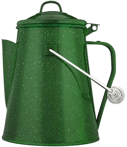 COLETTI Klassischer Camping-Wasserkocher, 1,7 l, Tee- und Campingkessel, kein Aluminium oder Kunststoff, ideal zum Kochen von Wasser, grüne Emaille