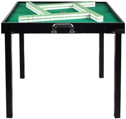 Faltbarer Mahjong-Tisch – quadratischer Holztisch mit Schubladen & gefilzter grüner Platte für Poker, Karten und Brettspiele – vielseitige Gaming-Lösung für jedes Alter