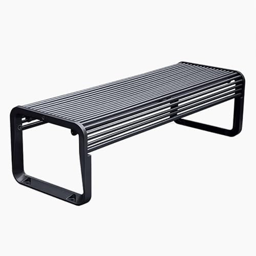 PQXQZ Gartenbank Metall Gartenbank Im Rundrohr-Design Gartenbank Wetterfest für Park Garten Veranda Weg Rasendekoration und Terrassenmöbel(Black,180cm/71in)