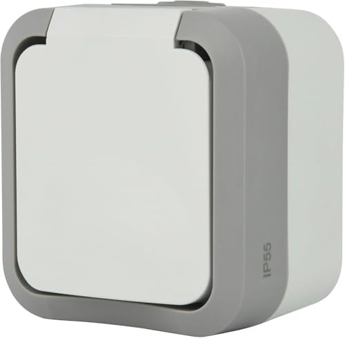 Electraline 615812 - Presa Schuko (2P + T) 16A Outdoor IP55 Hypro