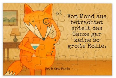 Mr. & Mrs. Panda Puzzle Fuchs Lord Design 24 Teile - Geschenk, Schick, Füchse, Neugierig, 2000, Cocktail, Mond, Motivation Spruch, 300, 500, 1000, 1500