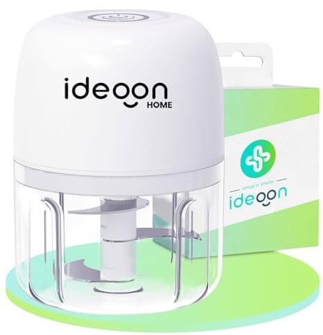 ideoon Kompakter Elektro Multizerkleinerer 250ml 30W: genialer Mini-Häcksler, kabellos & leistungsstark – Perfekt für Zwiebeln, Knoblauch & Babynahrung
