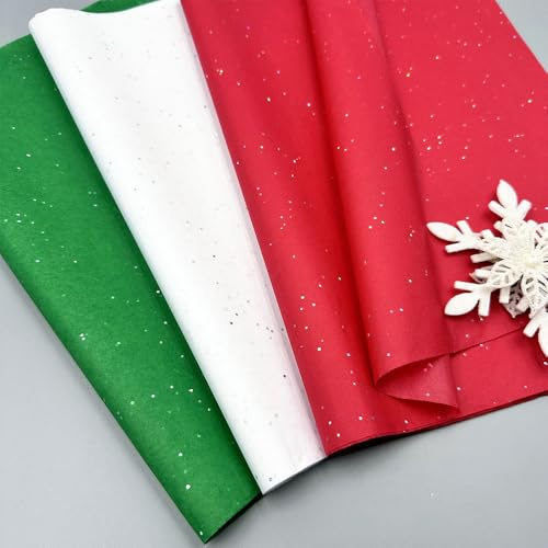 MSLSOZ 30 fogli di carta velina scintillante con paillettes per imballaggio, 70 x 50 cm, fogli di carta velina natalizia, per confezionare bouquet, regali di Natale, regali e forniture artigianali