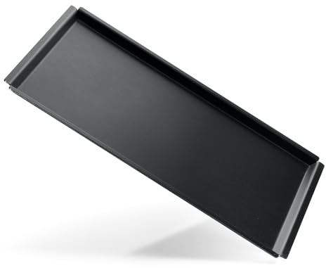 draadwerk® Deko Tablett Schwarz Rechteckig | Pulverbeschichtetes Metall | Für Wohn-, Schlaf- oder Esszimmer | Robustes Ablage- und Kerzentablett | Minimalistisches Design (Schwarz)