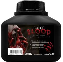 Chaks - Sang artificiel pour maquillage d'horreur, faux sang lavable, 250 ml