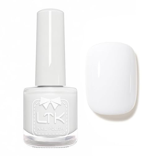 Milky White Nail Polish, Nail Varnish Quick Dry, Classic White Nail Polish For French Manicure, Fast Drying No UV Lamp Required, Long Lasting Chip Resistant Nail Paint For DIY Nail Art At Home