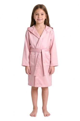 Accappatoio in Microfibra per Bambini, 4-16 Anni, Celeste Fuxia Rosa Blu Elettrico, Asciugatura Rapida, Salvaspazio, Comodo per Valigia e Borsa Sport (IT, Età, 12 anni, 14 anni, Regular, Rosa)