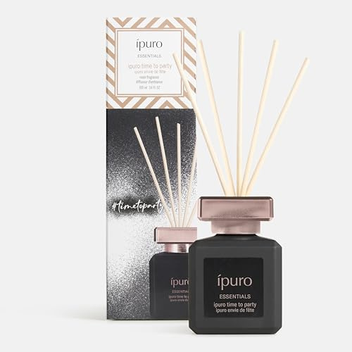ipuro Essentials TIME TO PARTY Raumduft mit Stäbchen 100 ml - Raumerfrischer mit Grapefruit, Passionsfrucht, Birne, Mango & Himbeere Duft Aroma - Diffuser mit Stäbchen - Lufterfrischer für die Wohnung