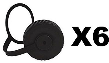 Nalgene Wide Mouth 1L/1.5L Loop Top Replacement Bottle Cap (Black 6 Pack)