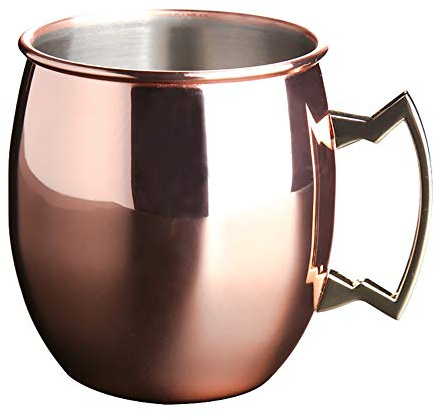 ZNYSTAR Moscow Mule Kupfer Becher Trinkbecher Kupfer Tasse Mule Becher (530ml Glänzende Tasse Rose)
