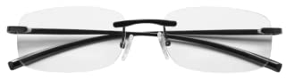 SILAC - Black Metal 7097 - Herrenlesebrille - Rechteckige Gläser - Randloser Stil - Leichte, widerstandsfähige und komfortable Lesebrille - Diotprien +1,50