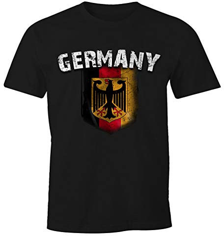 Cooles Herren Fußball WM EM T-Shirt Deutschland Flaggen Design Vintage Look schwarz 3XL