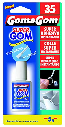 GOMAGOM - Pegamento súper instantáneo con pincel aplicador de 5 g, número 35