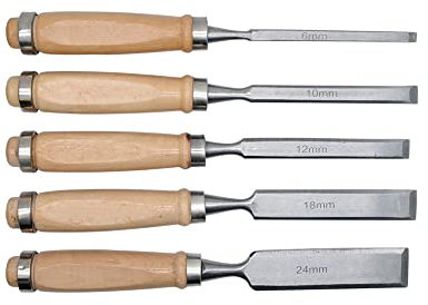 Lot de 5 burins à main en acier rapide et embouts en laiton