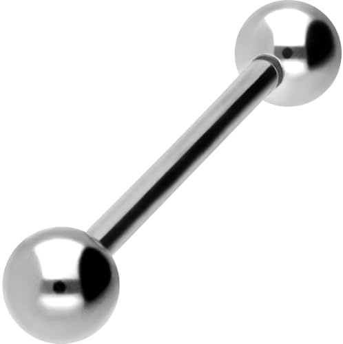 PIERCINGLINE Chirurgenstahl Barbell | 2 KUGELN | Piercing Stab Brust Intim Ohr Zunge | Größen & Farbauswahl