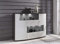 Froschkönig24 Glasgow Highboard 1 Wohnwand Wohnzimmer Weiß Hochglanz/Anthrazit