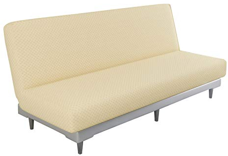 XJHKG Sofabezug Ohne Armlehnen, 3 Sitzer Antirutsch Schlafsofa Couch überzug Clic Clac Bettcouch Couch Sofa Hussen (Beige)