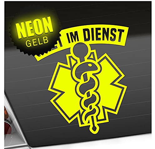 Kiwistar - Autoaufkleber - Arzt Im Dienst - Neon Matt - Aufkleber für Auto Kfz Fahrrad, LKW, Truck Mofa